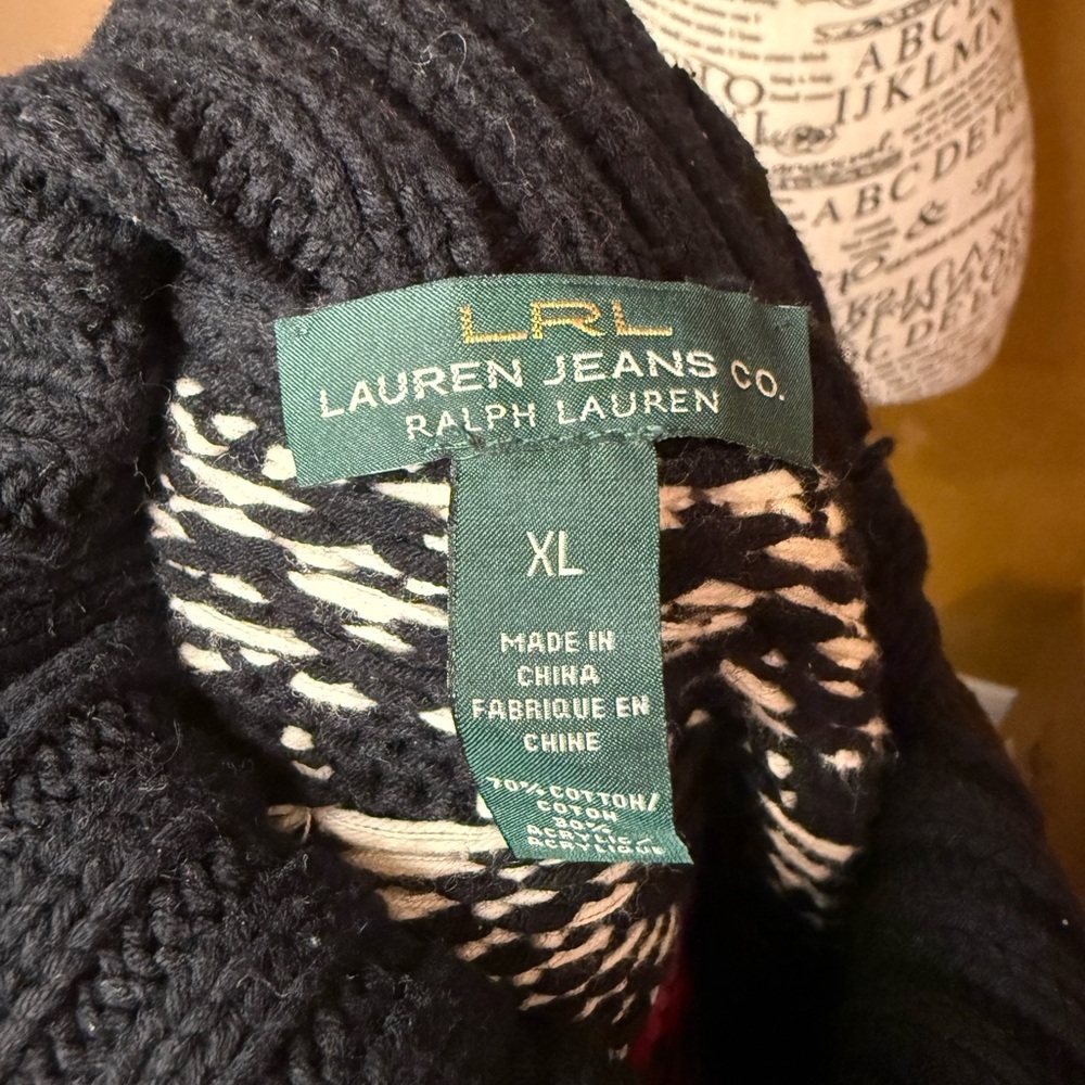 Ralph Lauren Black and White Turtleneck Sweater - Picture 6 of 6
